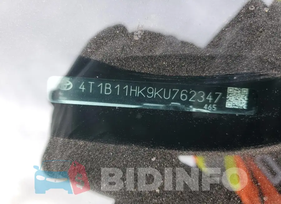 4T1B11HK9KU762347 Photo# 12