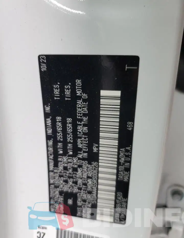 5TDAAAA55RS006226 Photo# 13