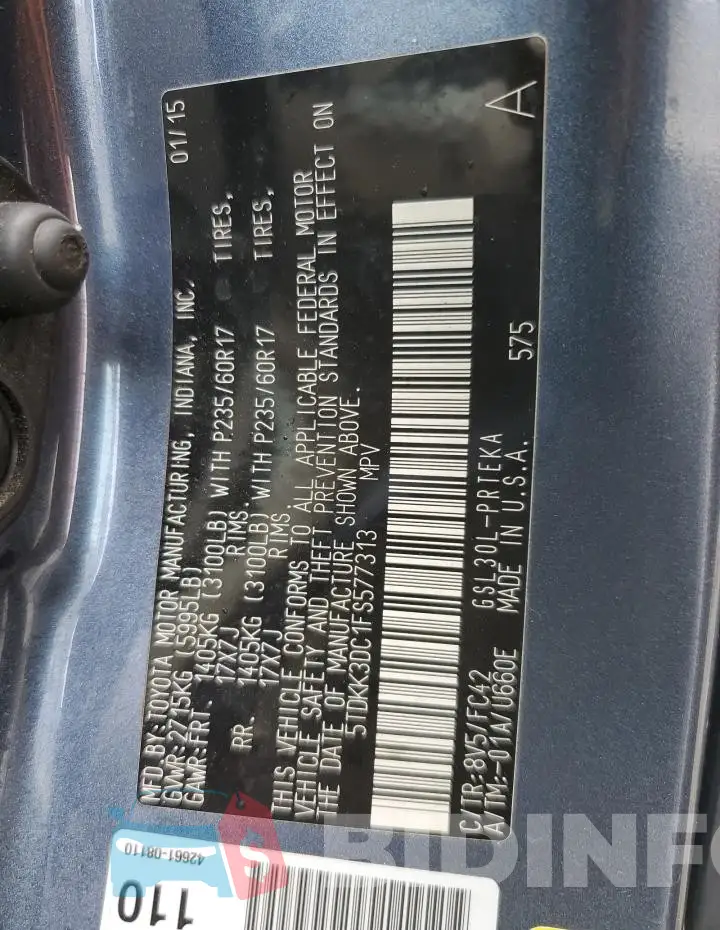5TDKK3DC1FS577313 Photo# 13