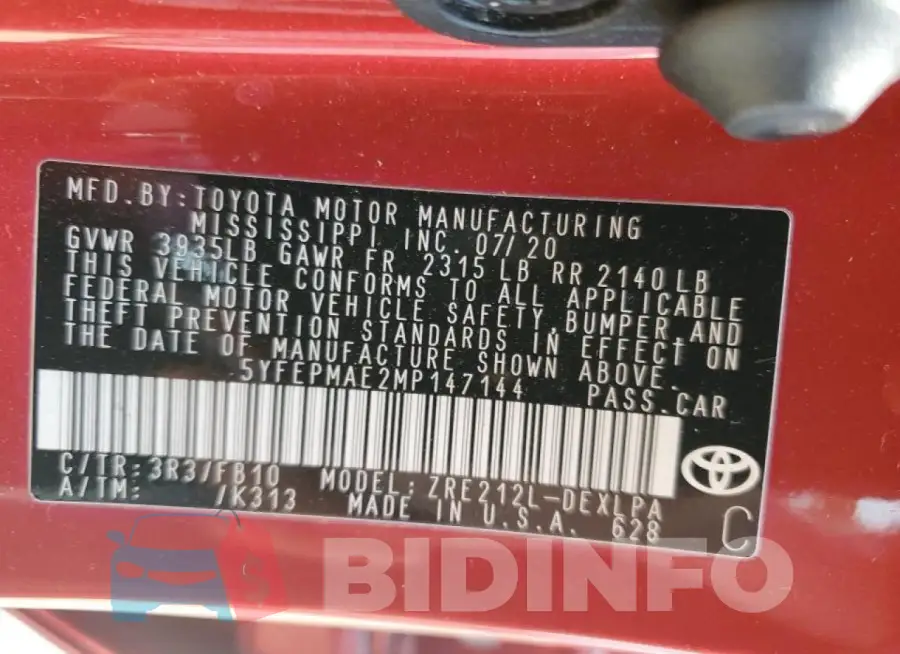 5YFEPMAE2MP147144 Photo# 13