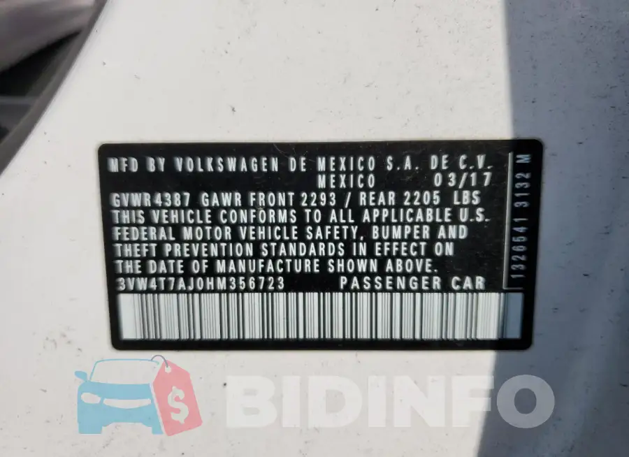 3VW4T7AJ0HM356723 Photo# 12