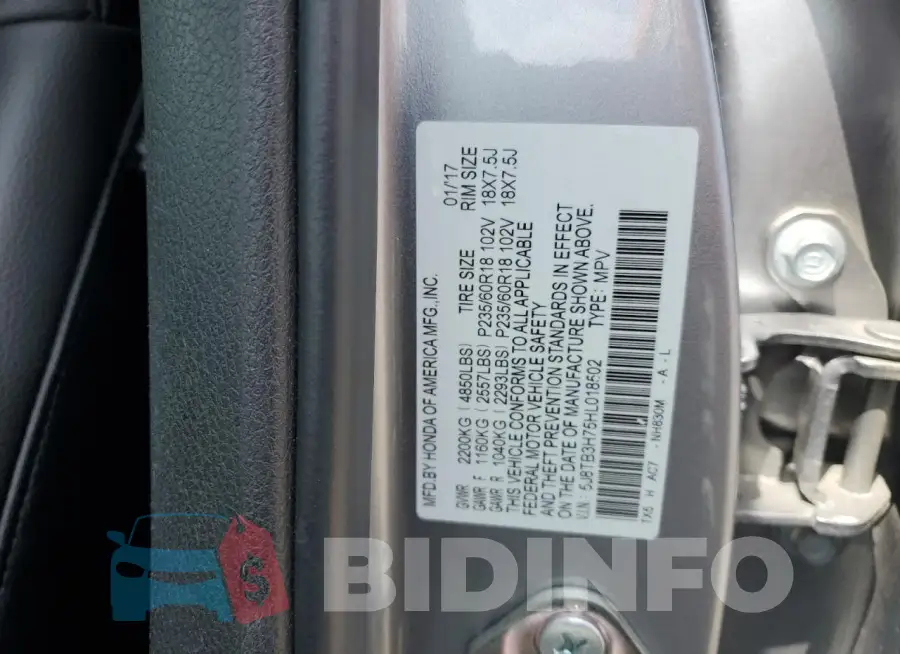 5J8TB3H75HL018502 Photo# 13