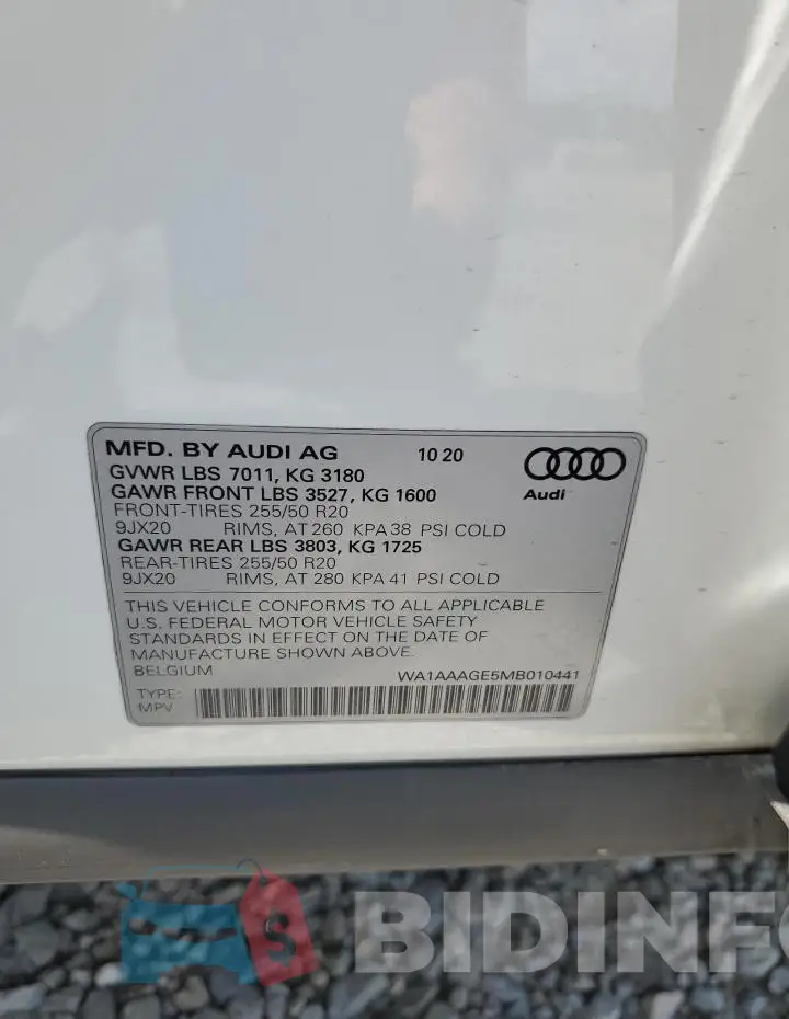 WA1AAAGE5MB010441 Photo# 14