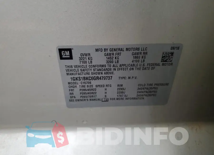 1GKS1BKC6GR479737 Photo# 12