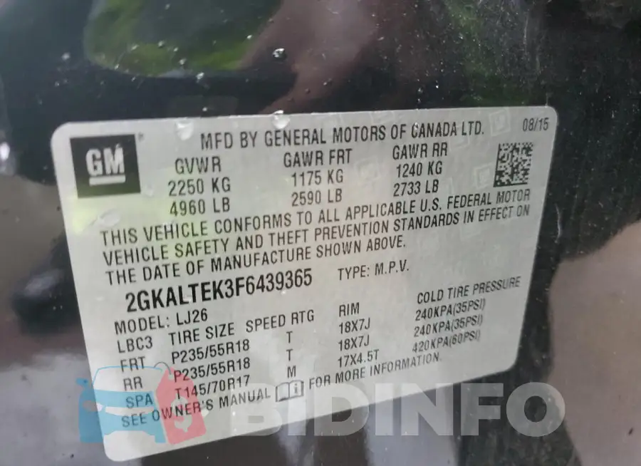 2GKALTEK3F6439365 Photo# 13