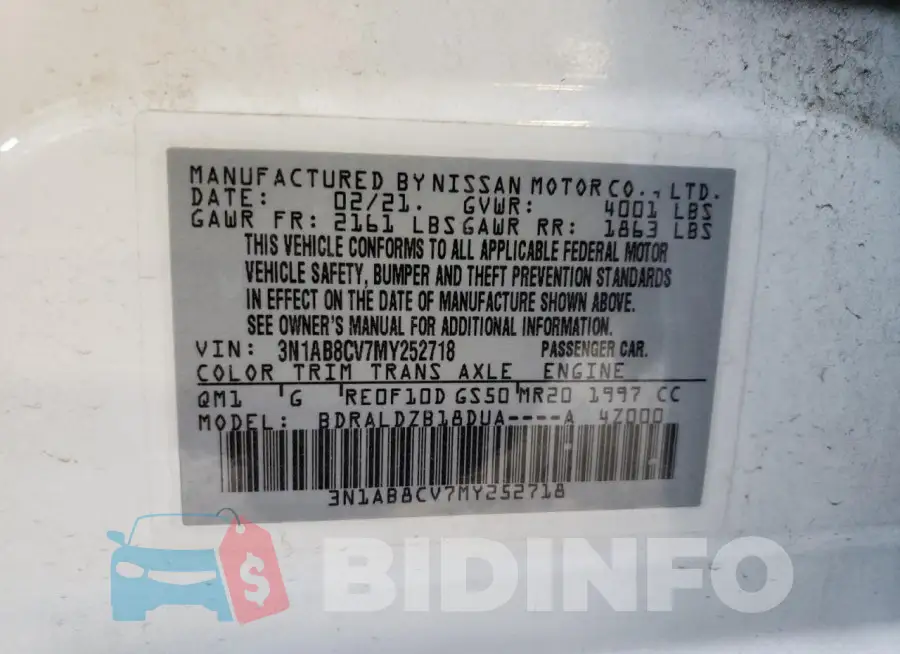 3N1AB8CV7MY252718 Photo# 12