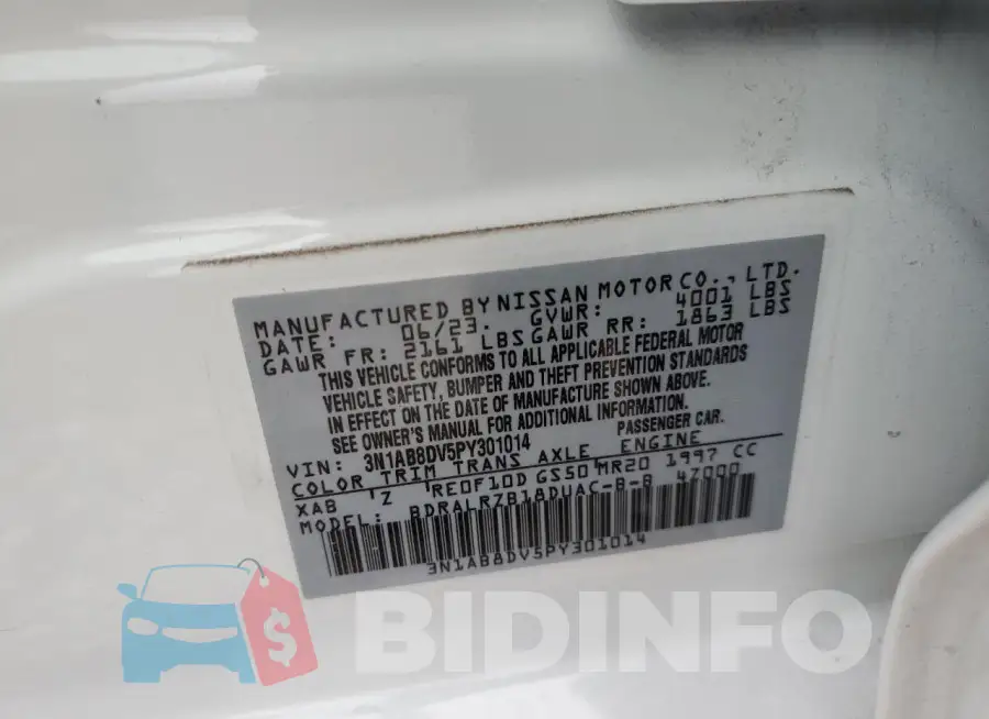 3N1AB8DV5PY301014 Photo# 12