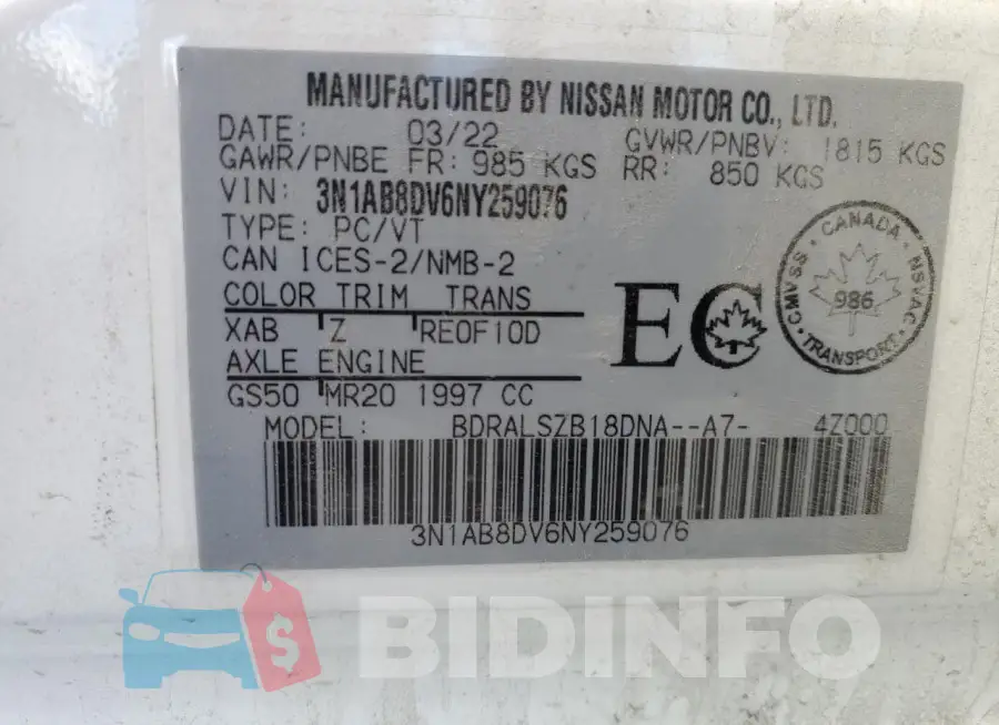 3N1AB8DV6NY259076 Photo# 13