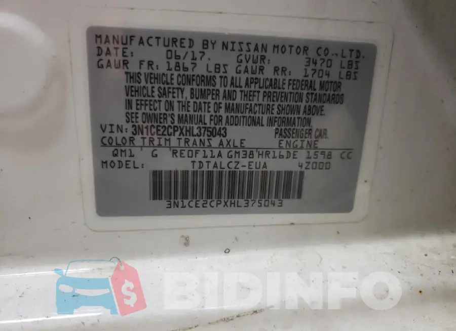 3N1CE2CPXHL375043 Photo# 12