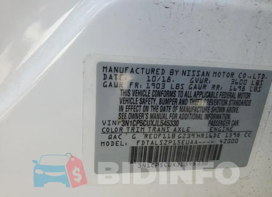 3N1CP5CUXJL545330 Photo# 12