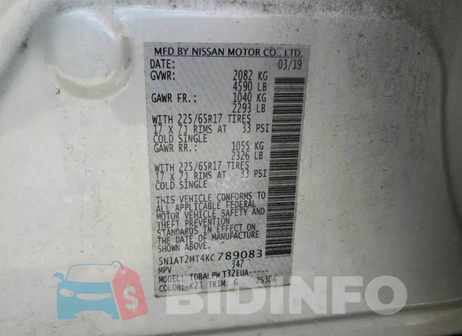 5N1AT2MT4KC789083 Photo# 13