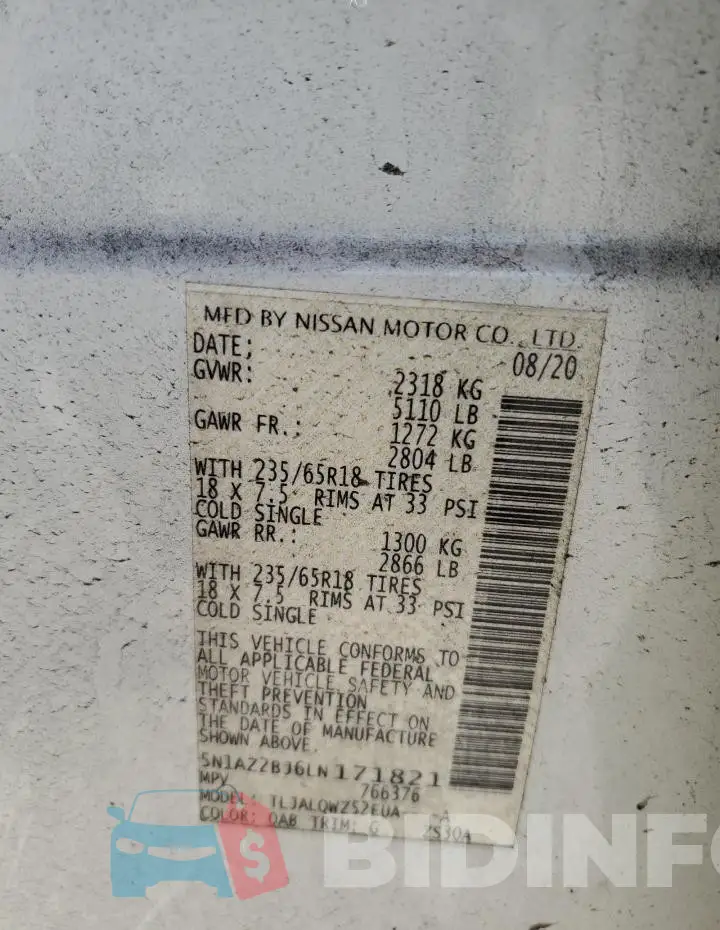 5N1AZ2BJ6LN171821 Photo# 12