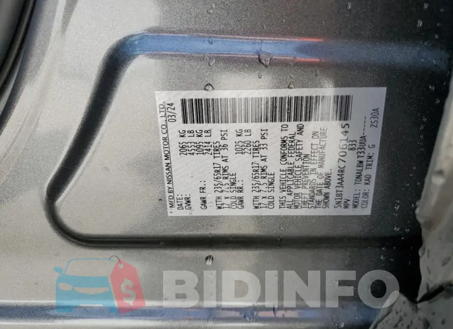 5N1BT3AA4RC706145 Photo# 13