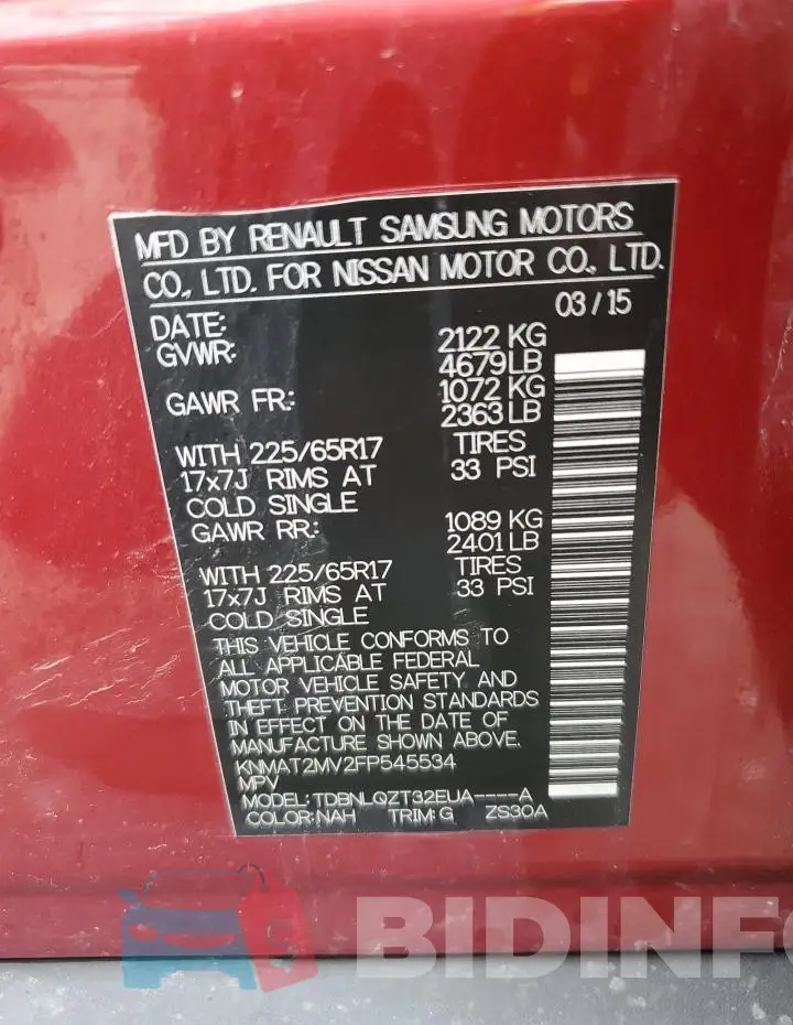 KNMAT2MV2FP545534 Photo# 14