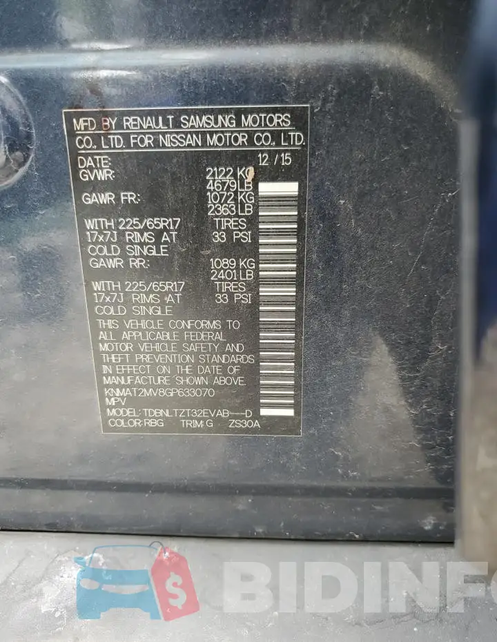 KNMAT2MV8GP633070 Photo# 13