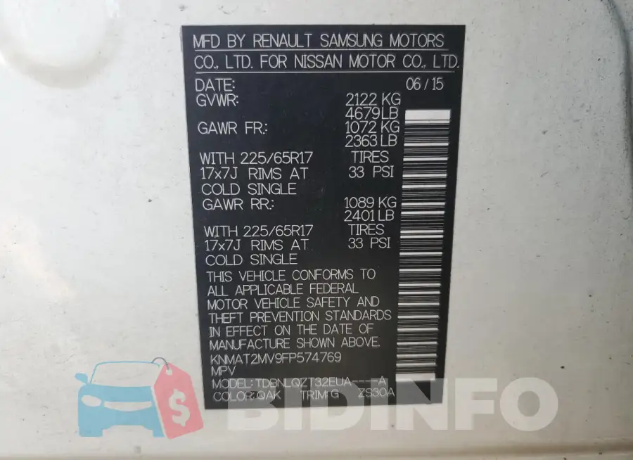 KNMAT2MV9FP574769 Photo# 12