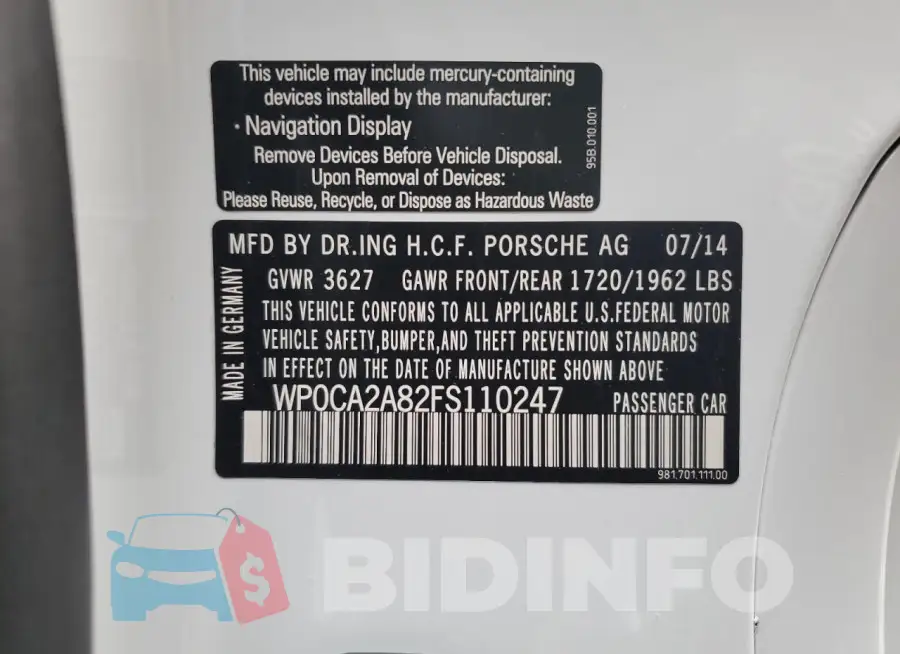 WP0CA2A82FS110247 Photo# 12