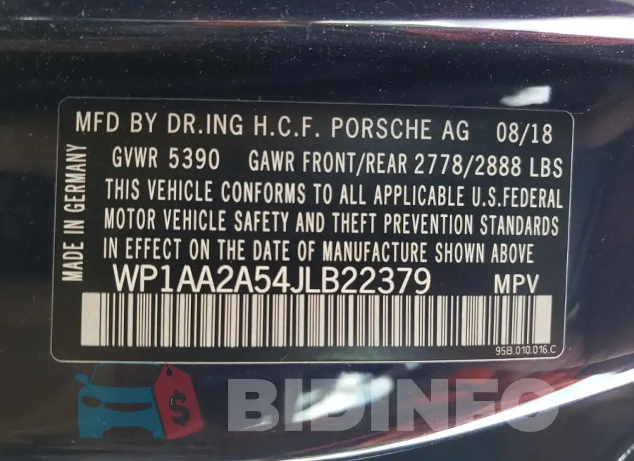 WP1AA2A54JLB22379 Photo# 13
