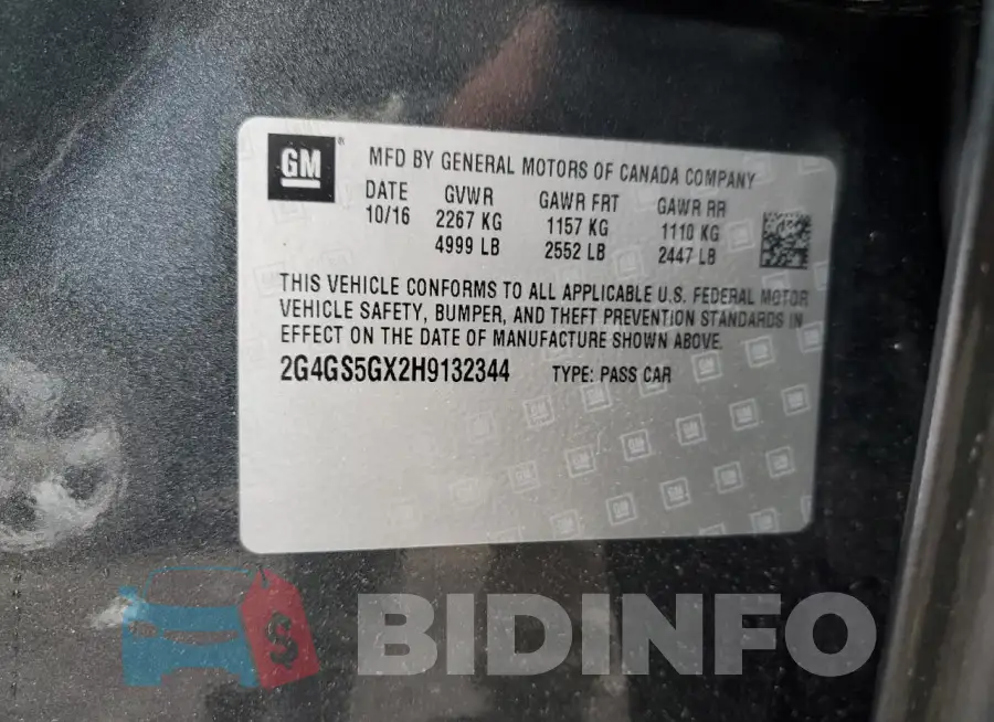 2G4GS5GX2H9132344 Photo# 12