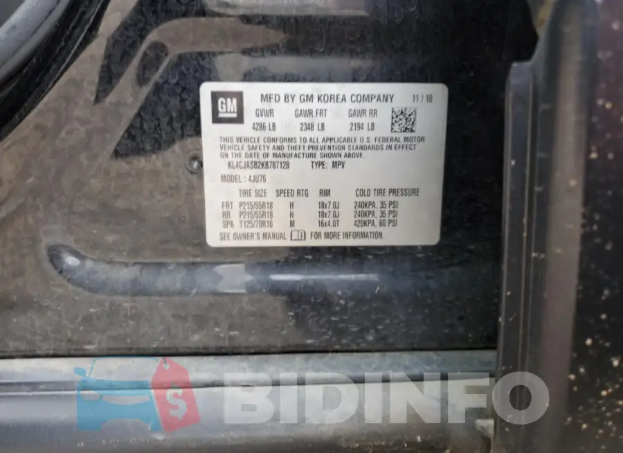 KL4CJASB2KB787128 Photo# 13