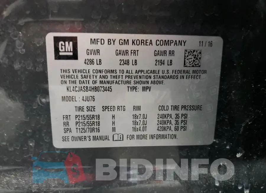 KL4CJASB4HB073445 Photo# 14