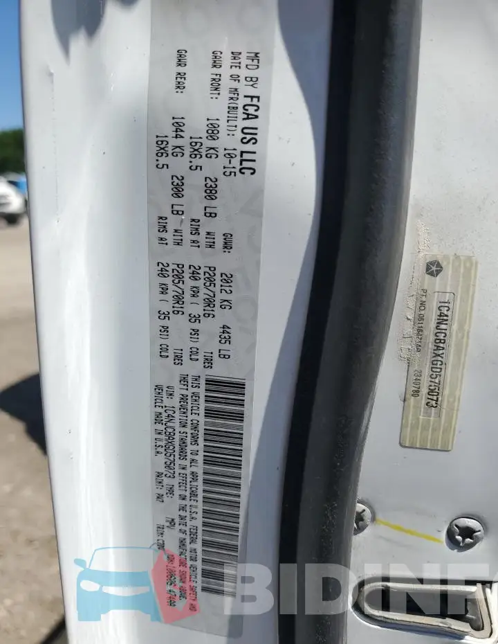 1C4NJCBAXGD575073 Photo# 13