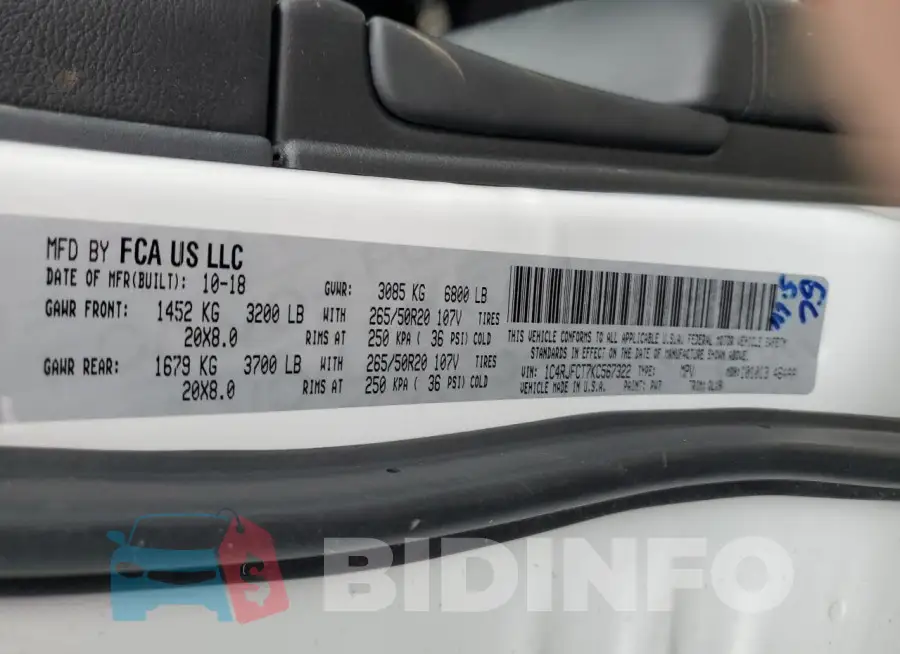 1C4RJFCT7KC567322 Photo# 13