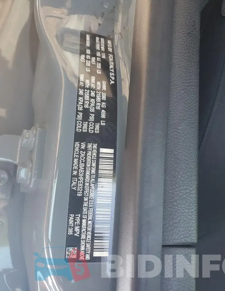 ZACCJBAB3HPE83219 Photo# 12