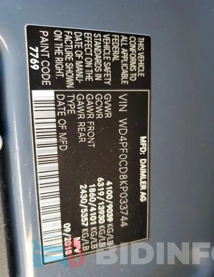 WD4PF0CD8KP033744 Photo# 13