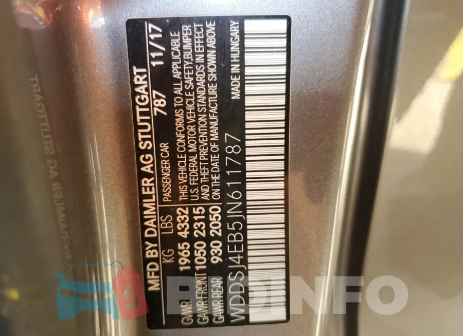 WDDSJ4EB5JN611787 Photo# 12