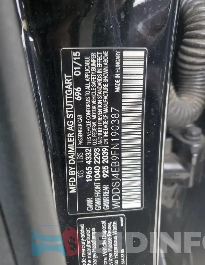 WDDSJ4EB9FN190387 Photo# 13