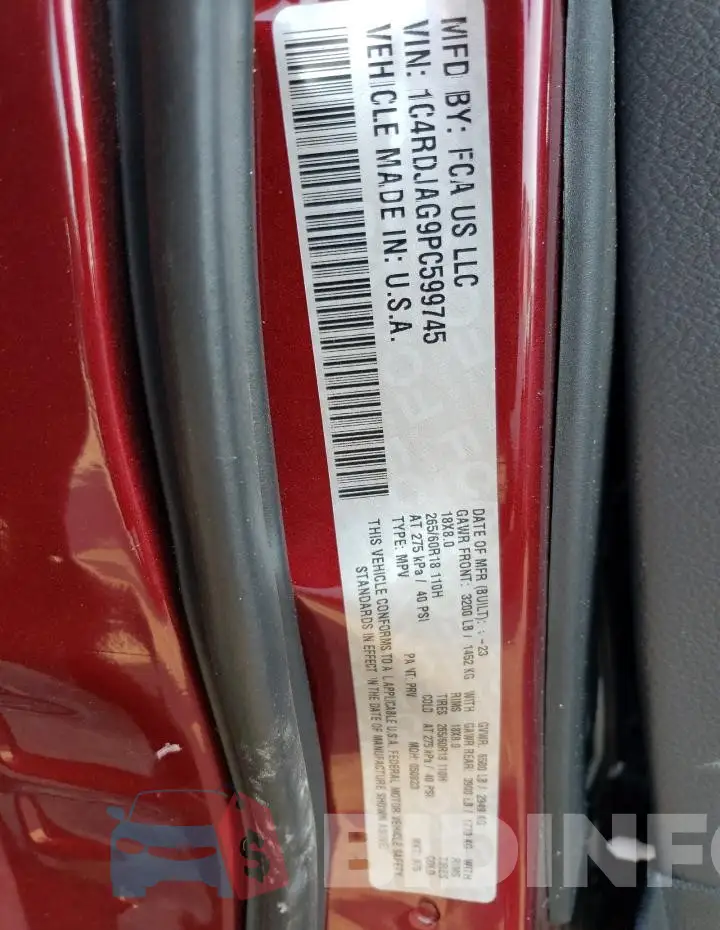 1C4RDJAG9PC599745 Photo# 13