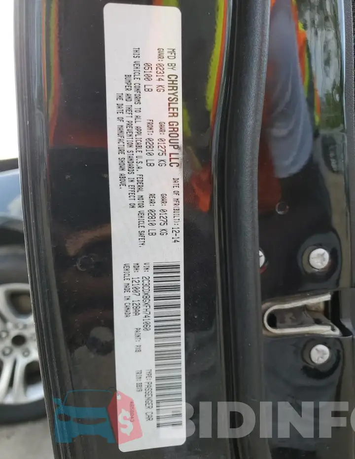 2C3CDXBGXFH741060 Photo# 12