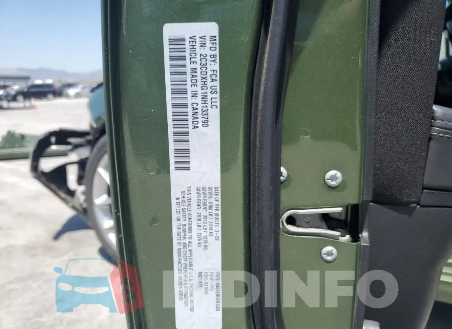 2C3CDXHG1NH133790 Photo# 13