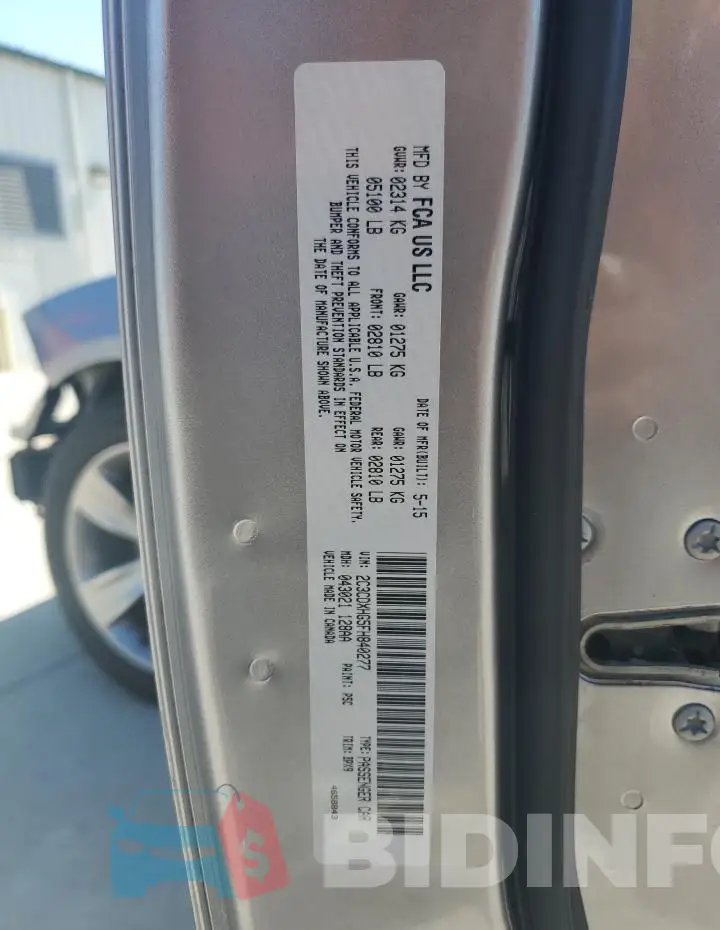 2C3CDXHG5FH840277 Photo# 13