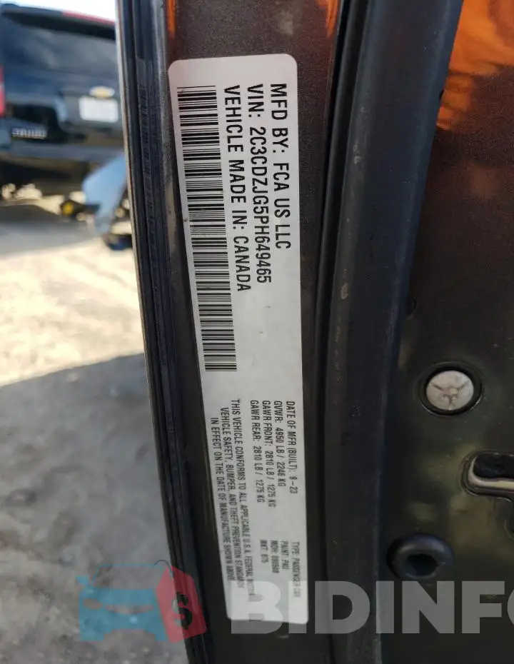2C3CDZJG5PH649465 Photo# 12