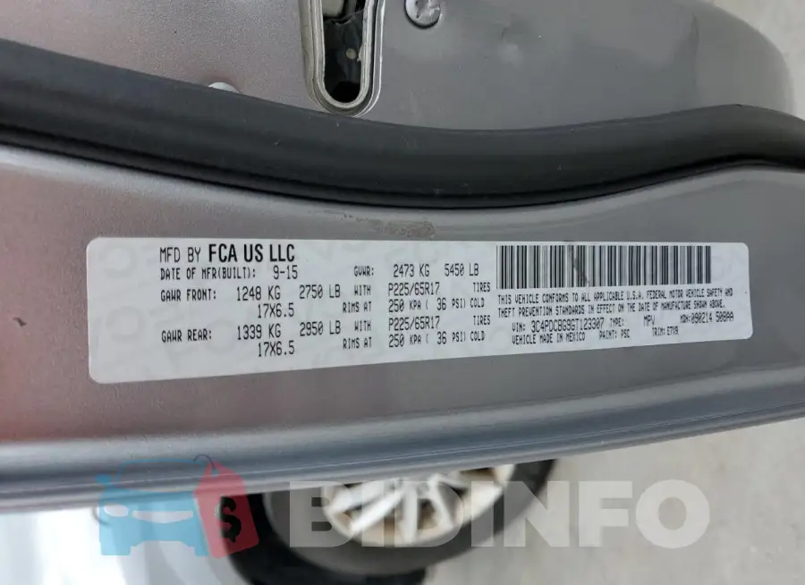 3C4PDCBG9GT123307 Photo# 14