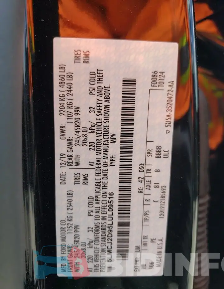 5LMCJ2D95LUL09516 Photo# 14