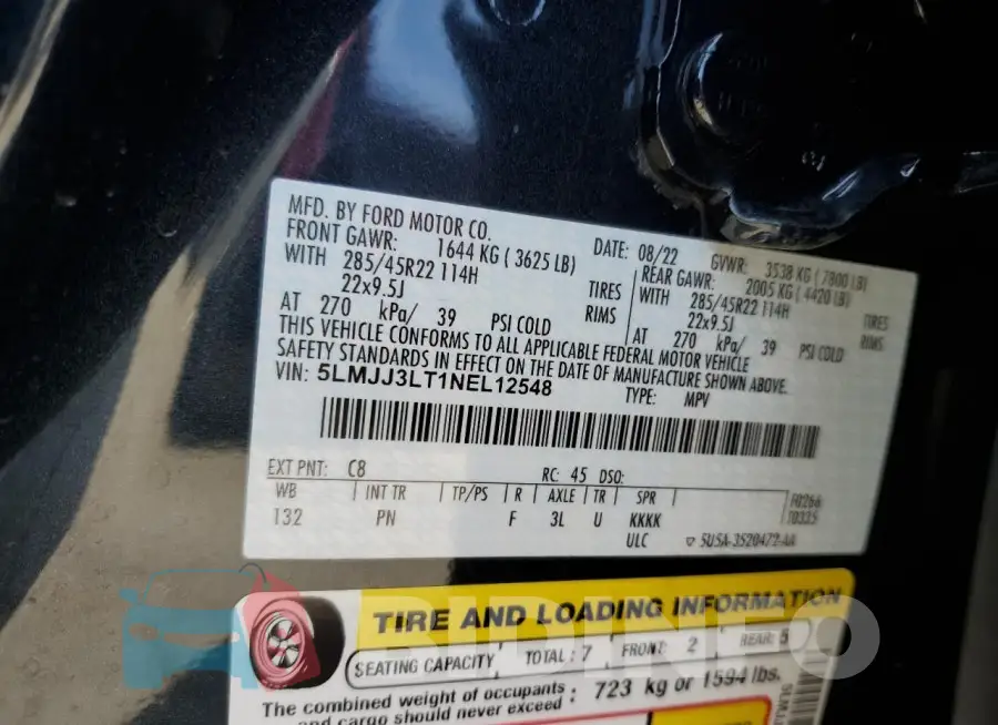 5LMJJ3LT1NEL12548 Photo# 13