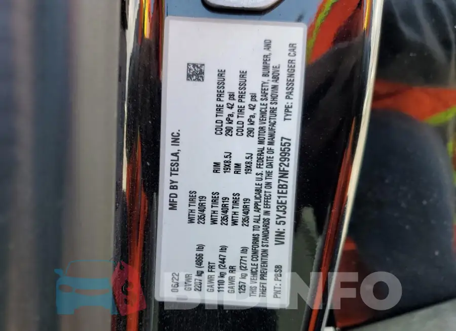 5YJ3E1EB7NF299557 Photo# 12