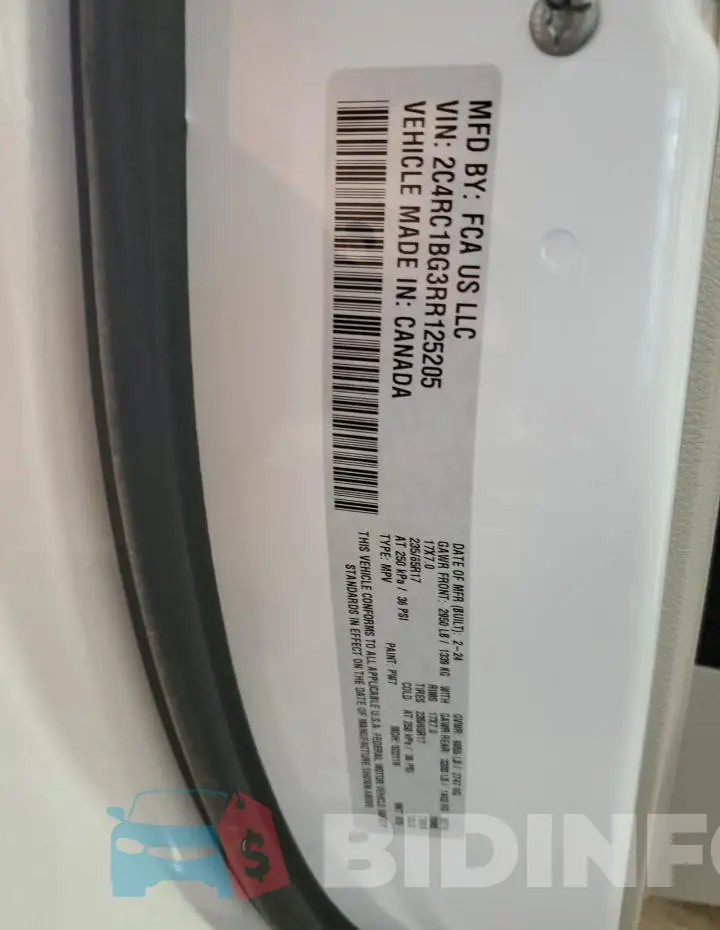 2C4RC1BG3RR125205 Photo# 13