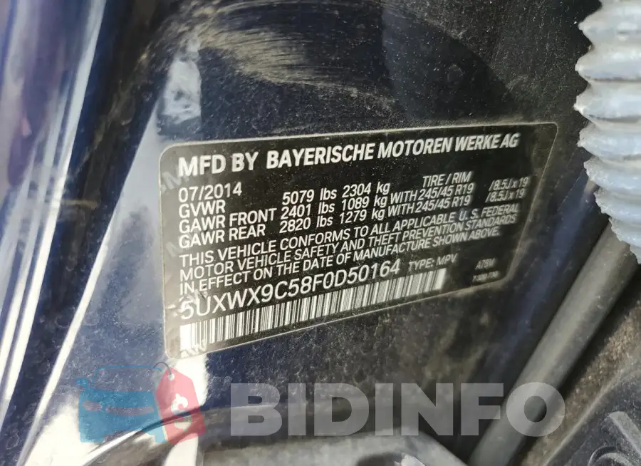 5UXWX9C58F0D50164 Photo# 13