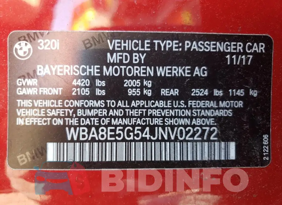 WBA8E5G54JNV02272 Photo# 12