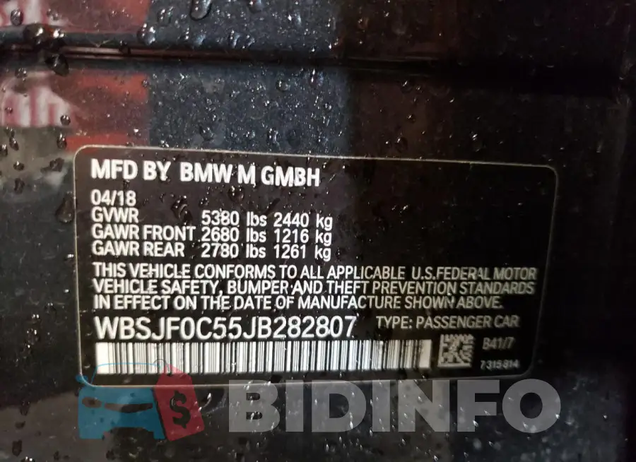 WBSJF0C55JB282807 Photo# 12