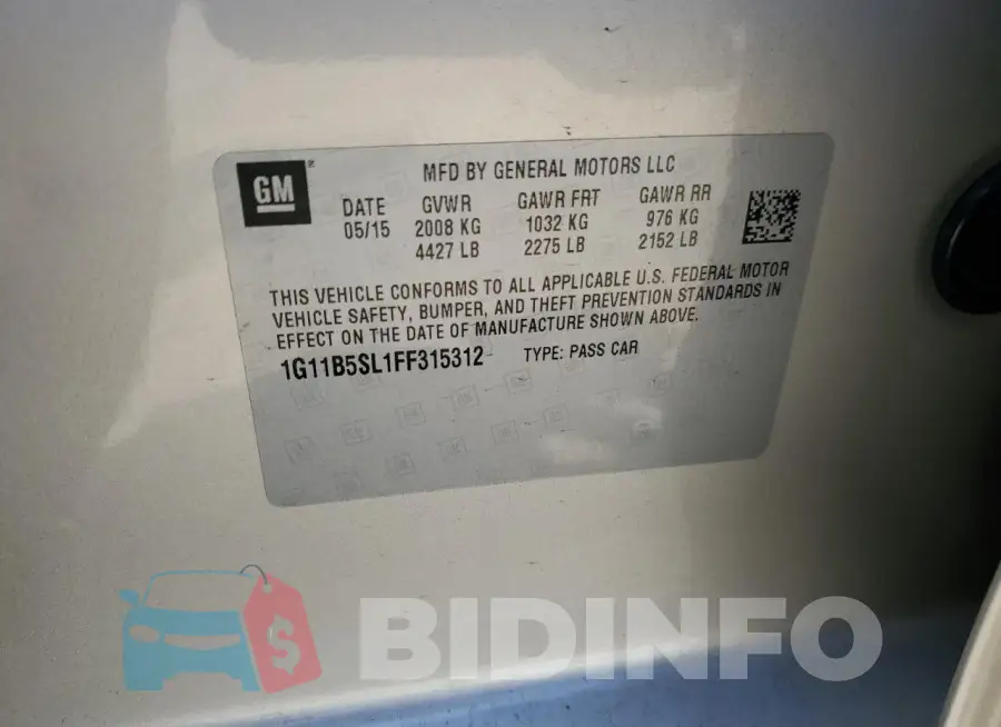 1G11B5SL1FF315312 Photo# 12