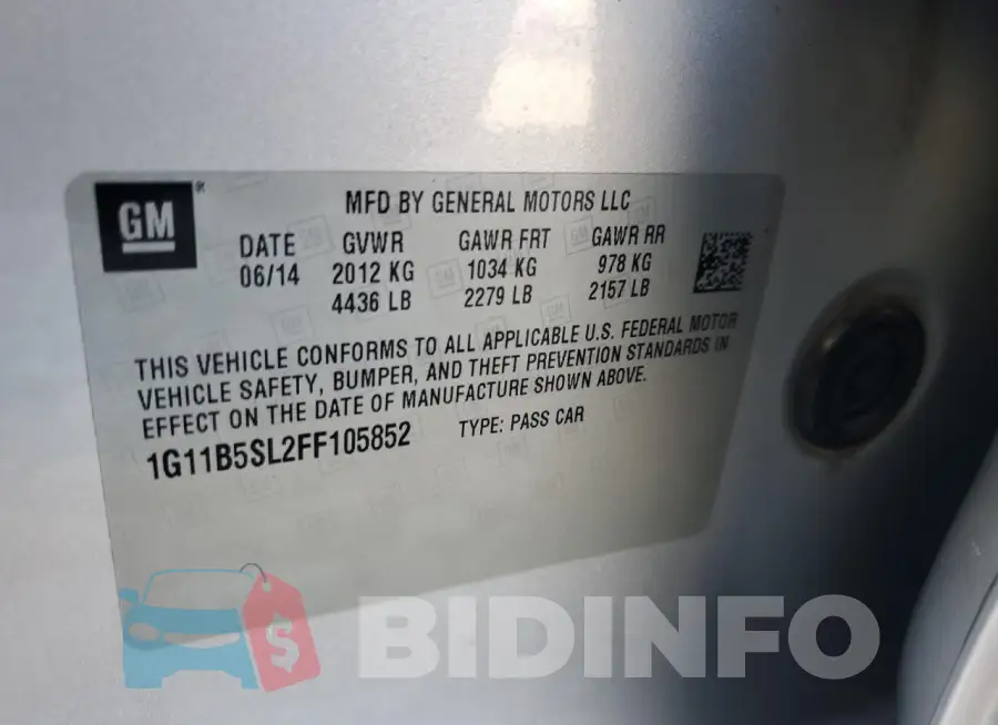 1G11B5SL2FF105852 Photo# 12