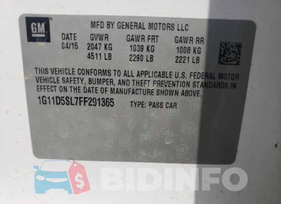 1G11D5SL7FF291365 Photo# 12