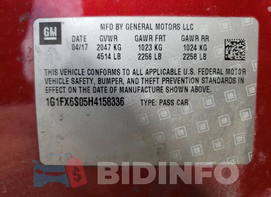 1G1FX6S05H4158336 Photo# 12
