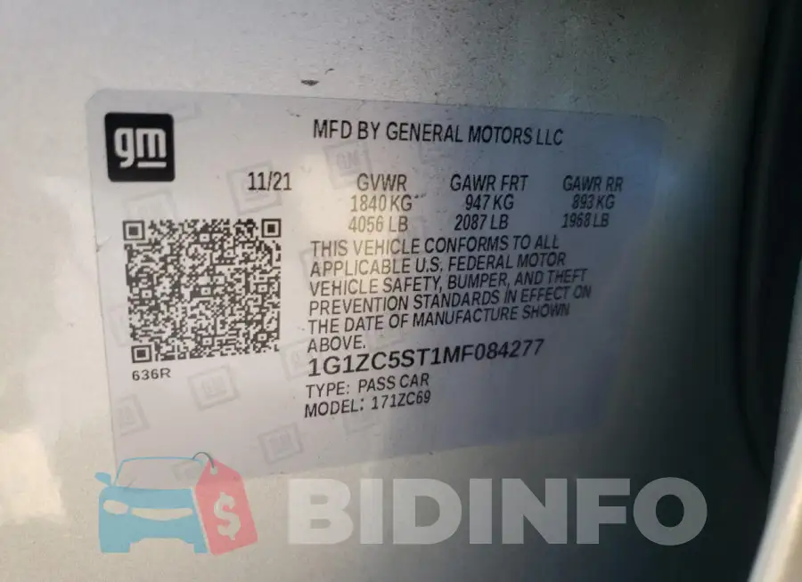 1G1ZC5ST1MF084277 Photo# 12