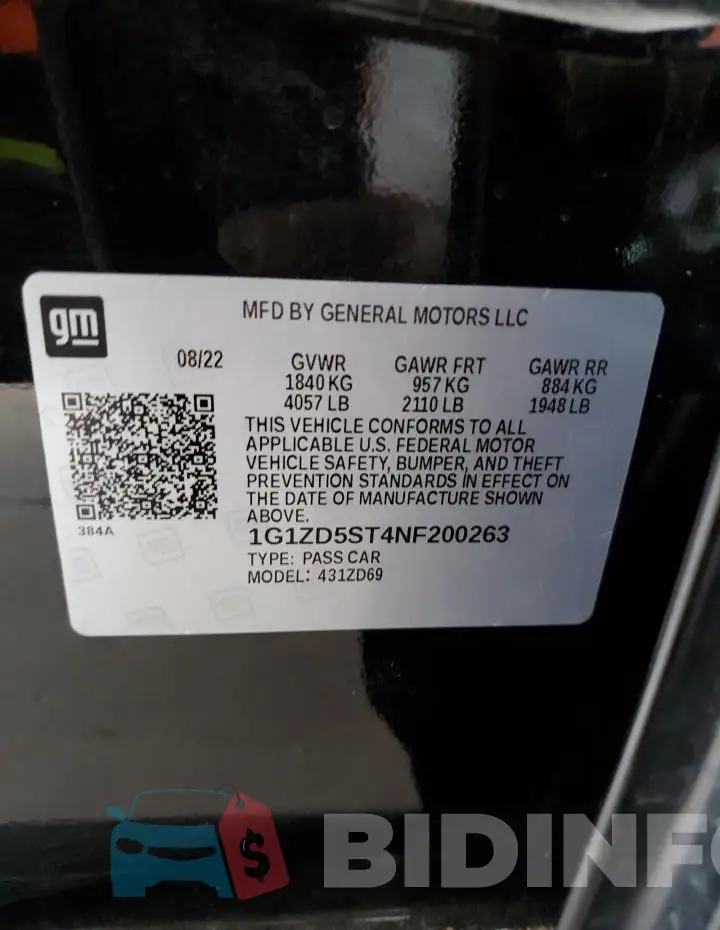 1G1ZD5ST4NF200263 Photo# 13